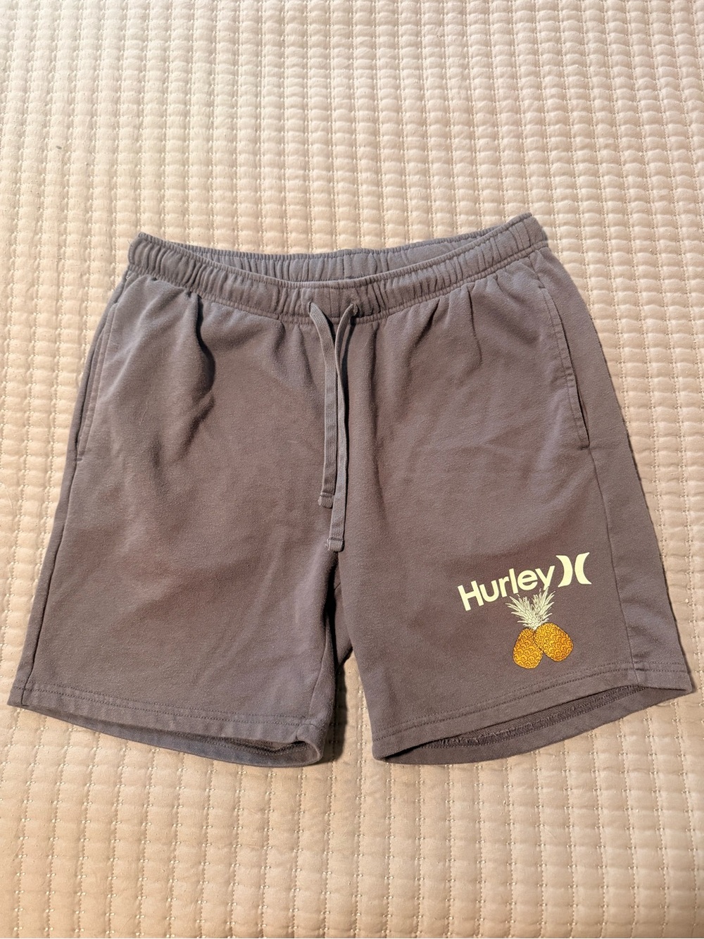 Hurley Men's Gray Blue Shorts with Pineapple Logo